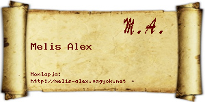 Melis Alex névjegykártya